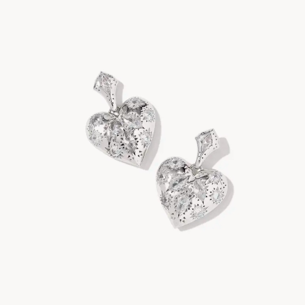 Kendra Scott Silver Holland Heart Earrings